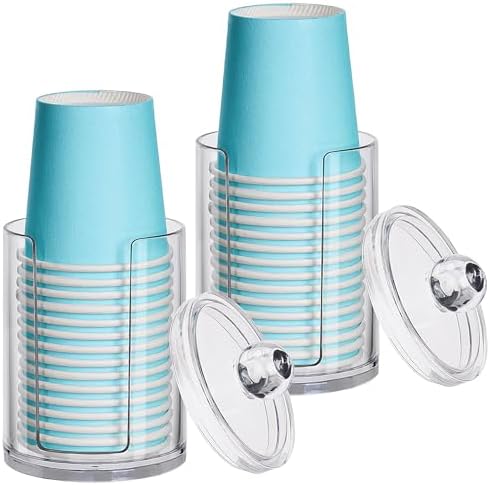 2-Pack Small Bathroom Cup Dispenser for 3-4 oz Cups