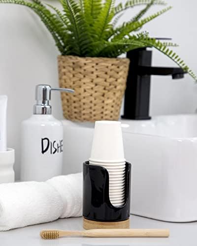 Ceramic Cup Dispenser - 3oz BPA Free Kids Safe Black