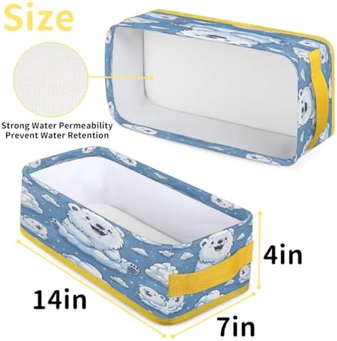 Cute Cartoon Polar Bear Toilet Paper Basket with Handles