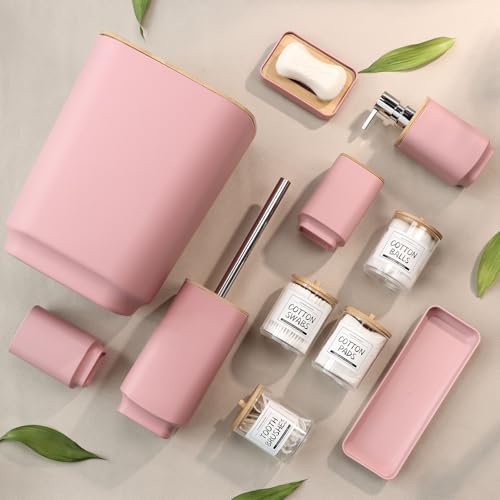 IMAVO 11-Piece Pink Bathroom Accessory Set