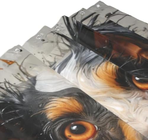 Smile Dog Waterproof Shower Curtain Set with 12 Hooks 72x72in