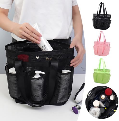 Portable Mesh Shower Caddy with 8 Deep Pockets 1