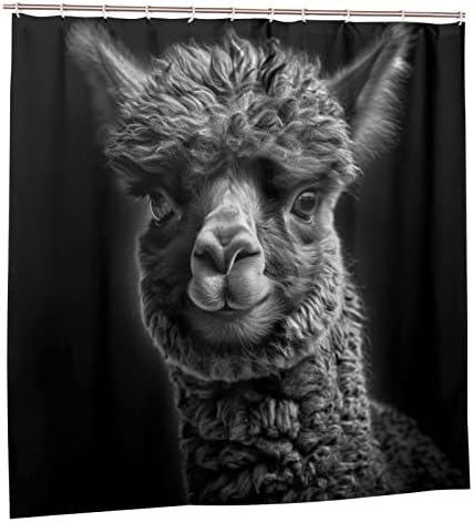 TIYAANDSY Alpaca Boho Shower Curtain Set 72x72in