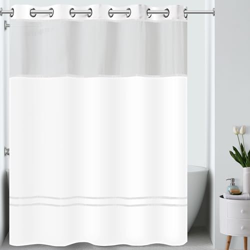 Hookless Escape 3-in-1 Shower Curtain Set White 71x74