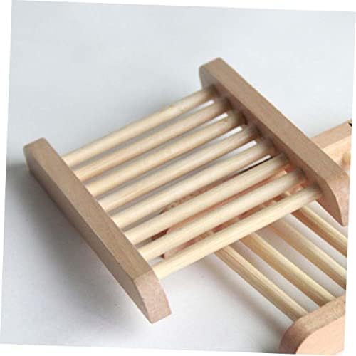STOBAZA Natural Wood Soap Dish Holder 2pcs