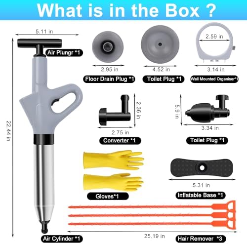 CAPHONT Toilet Plunger Blaster with Visual Barometer