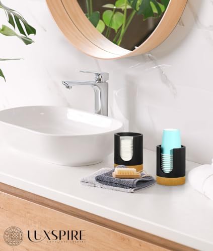 Luxspire Matte Black 3oz Cup Dispenser for Bath