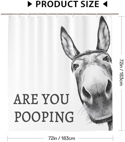 Funny Donkey Shower Curtain Set - Waterproof and Whimsical