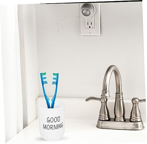 2pcs Frosted Bathroom Toothbrush Holder Cups Modern Design