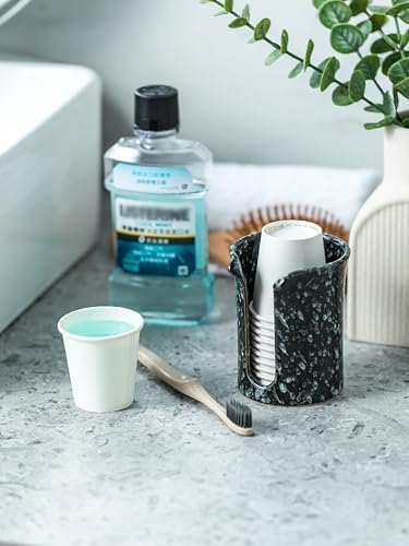 YHOJOY Ceramic Bathroom Cup Holder 3 Oz Black