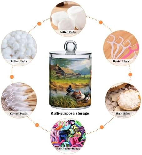 YETTASBIN Rooster Clear Plastic Storage Jars 2 Pack