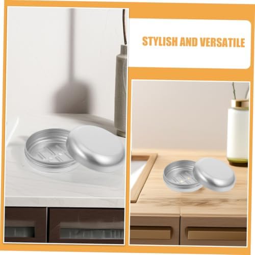 Ciieeo Round Aluminum Soap Dish with Leakproof Lid