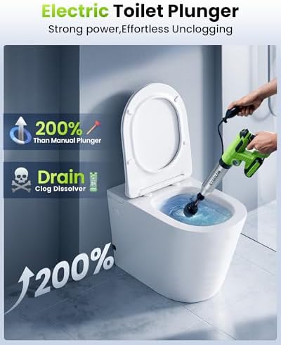 Electric Toilet Plunger Heavy Duty Clog Remover