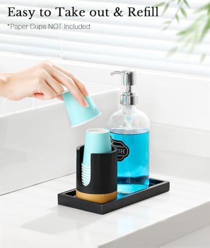 Luxspire Matte Black 3oz Cup Dispenser for Bath