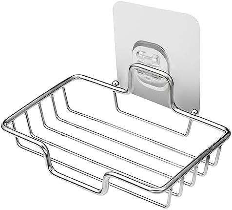 Amosfun Wall-Mounted Soap Dish No-Drill Design