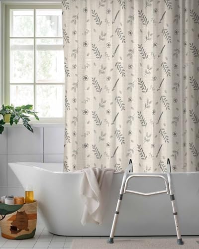 Shijiao Split Shower Curtain with Hooks and 2 Slits