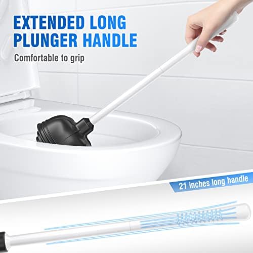 Uptronic 2 Pack Toilet Plunger with Holder - Heavy Duty