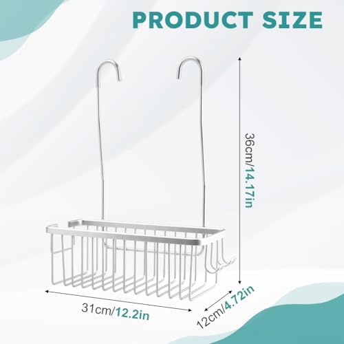 Kakalote Silver Shower Caddy with Hooks