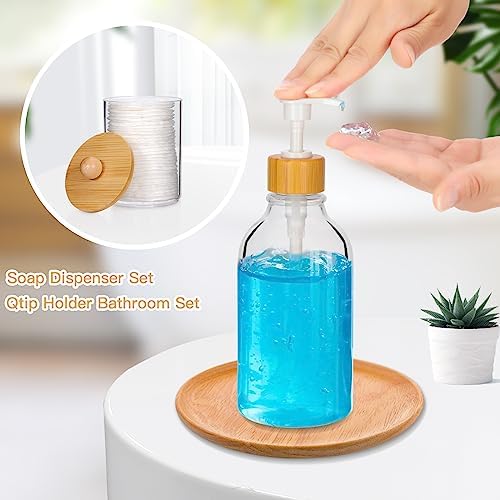 OTOSTAR Bamboo Bathroom Accessory Set 4 Pcs