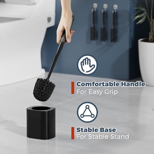 Holaloha Toilet Brush 3 Pack Set with Holder