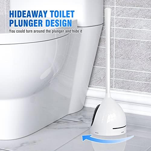 Uptronic 2 Pack Toilet Plunger with Holder - Heavy Duty