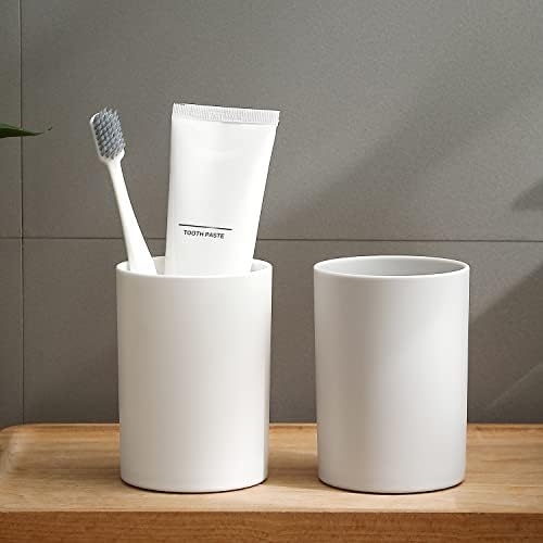 DeTii 105oz Reusable Bathroom Tumbler Cup 2PCS White