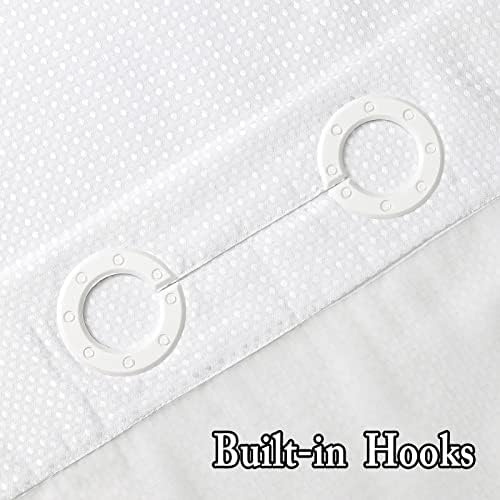 Gibelle Waffle Weave Shower Curtain Set Hook Free with Snap Liner White 72x74