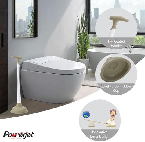 Powerjet Toilet Plunger Crutch Handle 2-Pack Set 1
