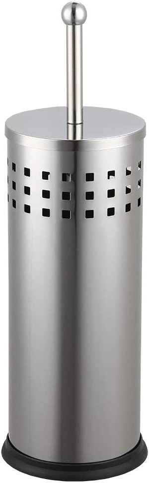 Home Basics Brushed Metal Toilet Plunger With Holder