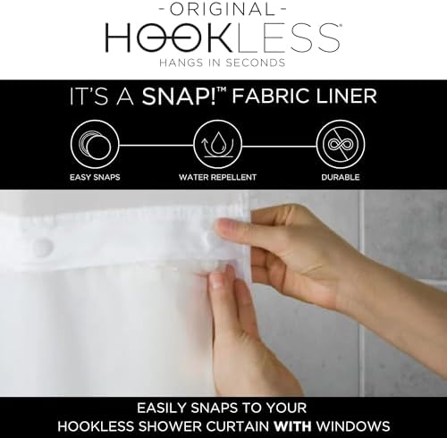 Hookless Escape 3-in-1 Shower Curtain Set White 71x74