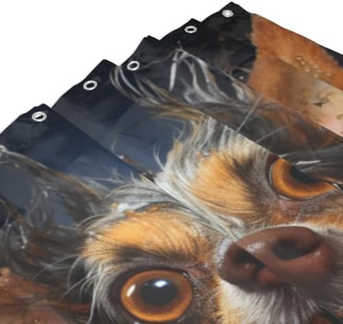 Smile Dog Waterproof Shower Curtain Set 72x72in