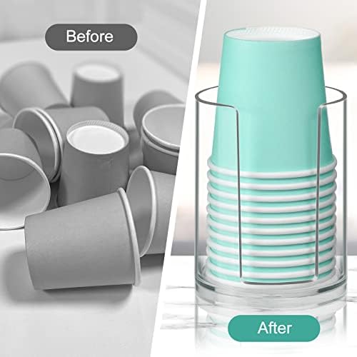 2-Pack Bathroom Cup Dispenser Clear Acrylic Holder for 3oz Paper Cups
