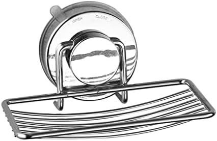 Alipis Silver Suction Cup Soap Dish Drain Rack
