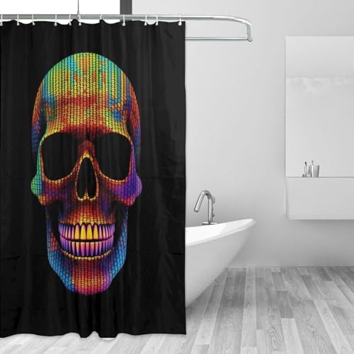 Sunglasses Skull Shower Curtain Set with 12 Hooks