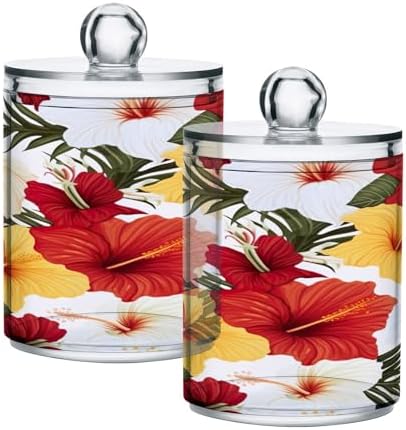 Yettasbin Flower Clear Plastic Apothecary Jars 2 Pack