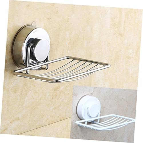 ABOOFAN Silver Soap Dish with Suction Cup Drain Rack