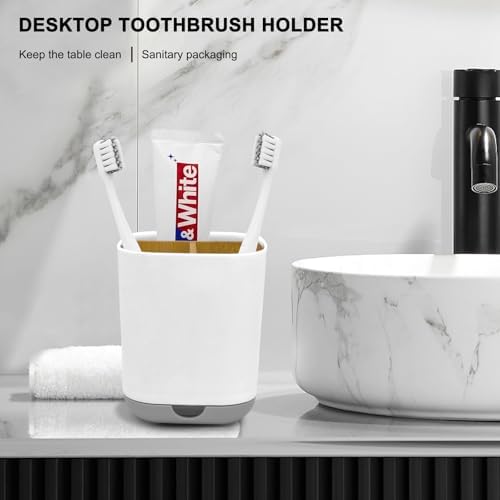 Scartink Toothbrush Holder with Bamboo Divider Detachable and Easy Cleaning