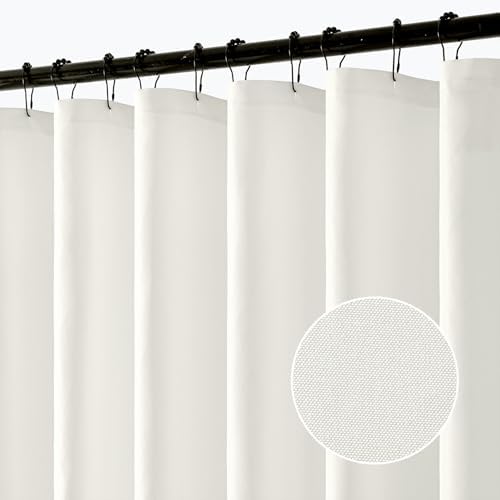 ANRODUO White Extra Long Shower Curtain Set