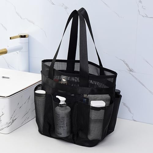 Portable Mesh Shower Caddy with 8 Deep Pockets 1