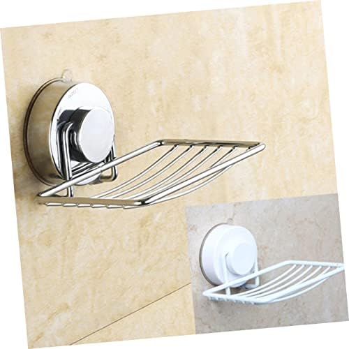 Alipis Silver Suction Cup Soap Dish Drain Rack