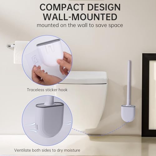 RV Toilet Bowl Brush with Anti-Roll and Anti-Drip Design