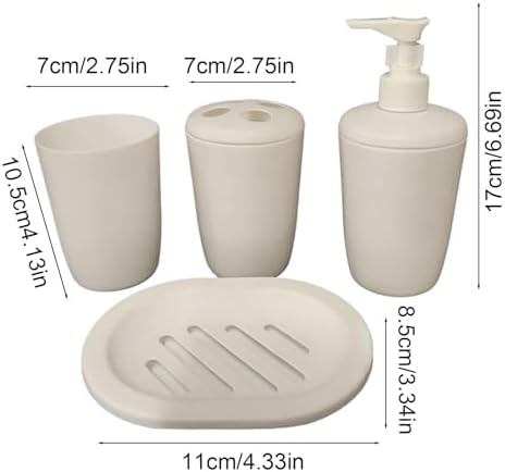 Modern Bathroom Accessories Set 4PCS Plastic