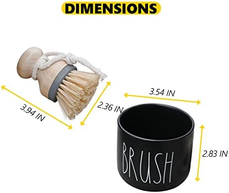 CHONIC Bamboo Dish Brush with Ceramic Holder