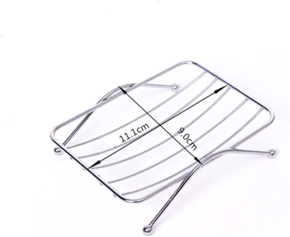 1pc Stainless Steel Soap Holder Wall Mount Square Dish for Bathroom Kitchen