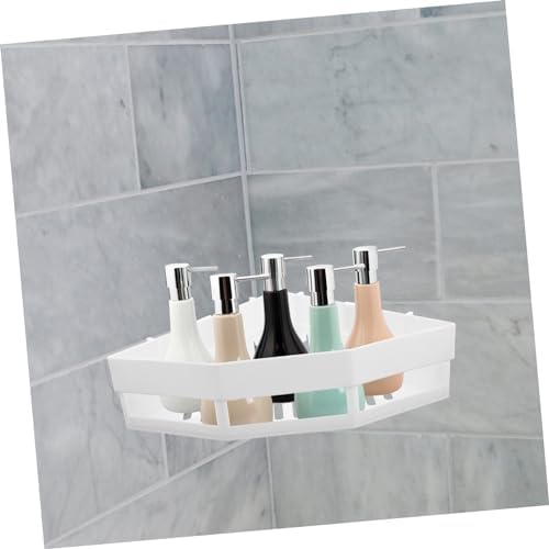 MAGICLULU White Triangle Shower Basket for Bathroom and Kitchen Storage