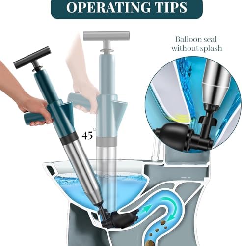 UDXFYS High Pressure Toilet Plunger with Barometer