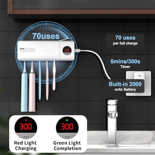 HouseGem Cordless Toothbrush Holder with Timer
