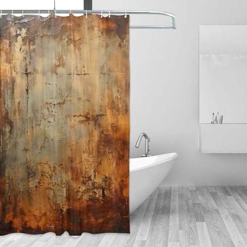 TIYAANDSY Abstract Design Waterproof Shower Curtain Set 72x72in