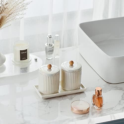 Redelaenor Ceramic Canister Set with Vanity Tray 1
