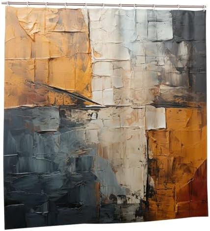 TIYAANDSY 72x72in Waterproof Abstract Shower Curtain Set